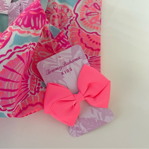 TOMMY BAHAMA Girls Shift Dress With Hair Clip In Pink Agate Color- Reemoly - Picture 5 of 14